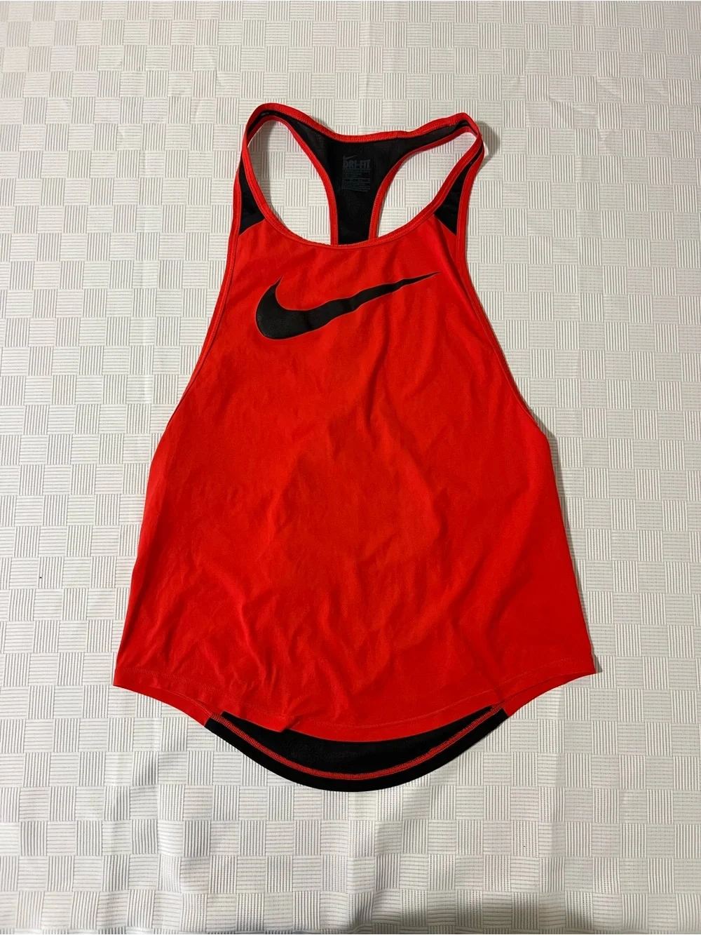 Nike Orange Racerback Performance Tank with Black Swoosh